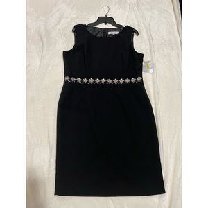 KASPER Black Jeweled waist Dress Size 14